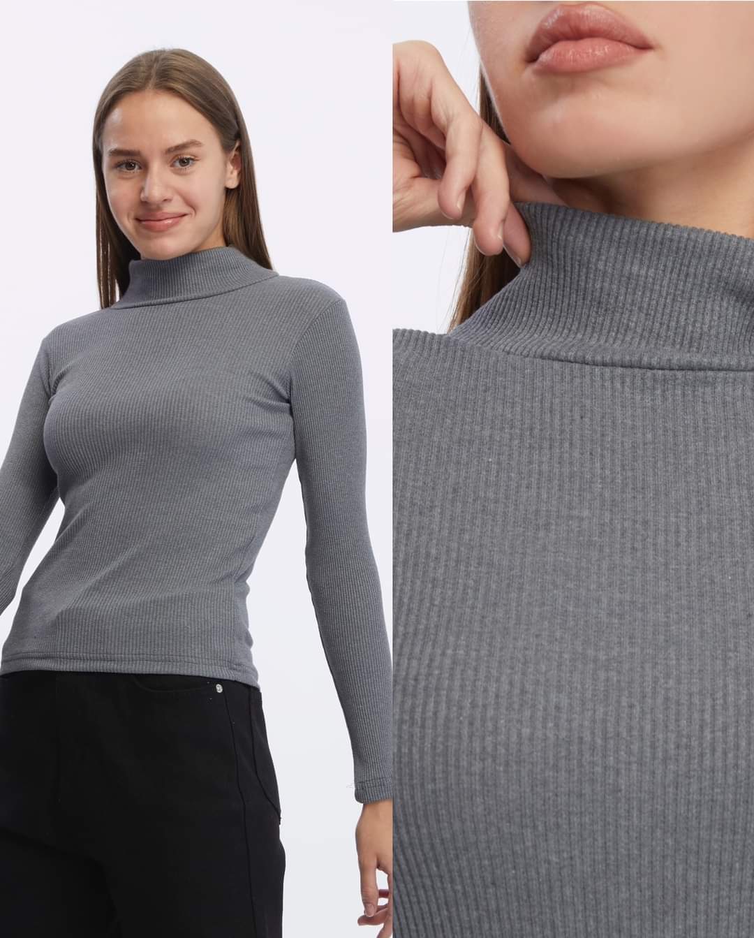 BUTİK AYVİTRİN Unisex Yarım Balıkçı Yaka Body görsel 2