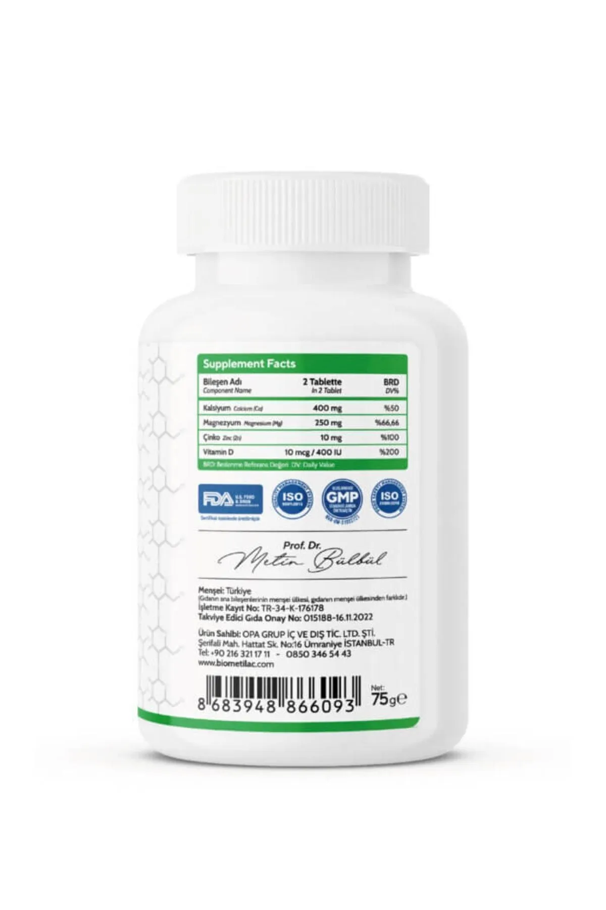 SARYA COSMETİC S1™ Kalsiyum, Magnezyum, Çinko ve Vitamin D 60 Tablet Gıda Takviyesi Kemik Sağlığı (Cal,Mag,Zn,VitD) görsel 2