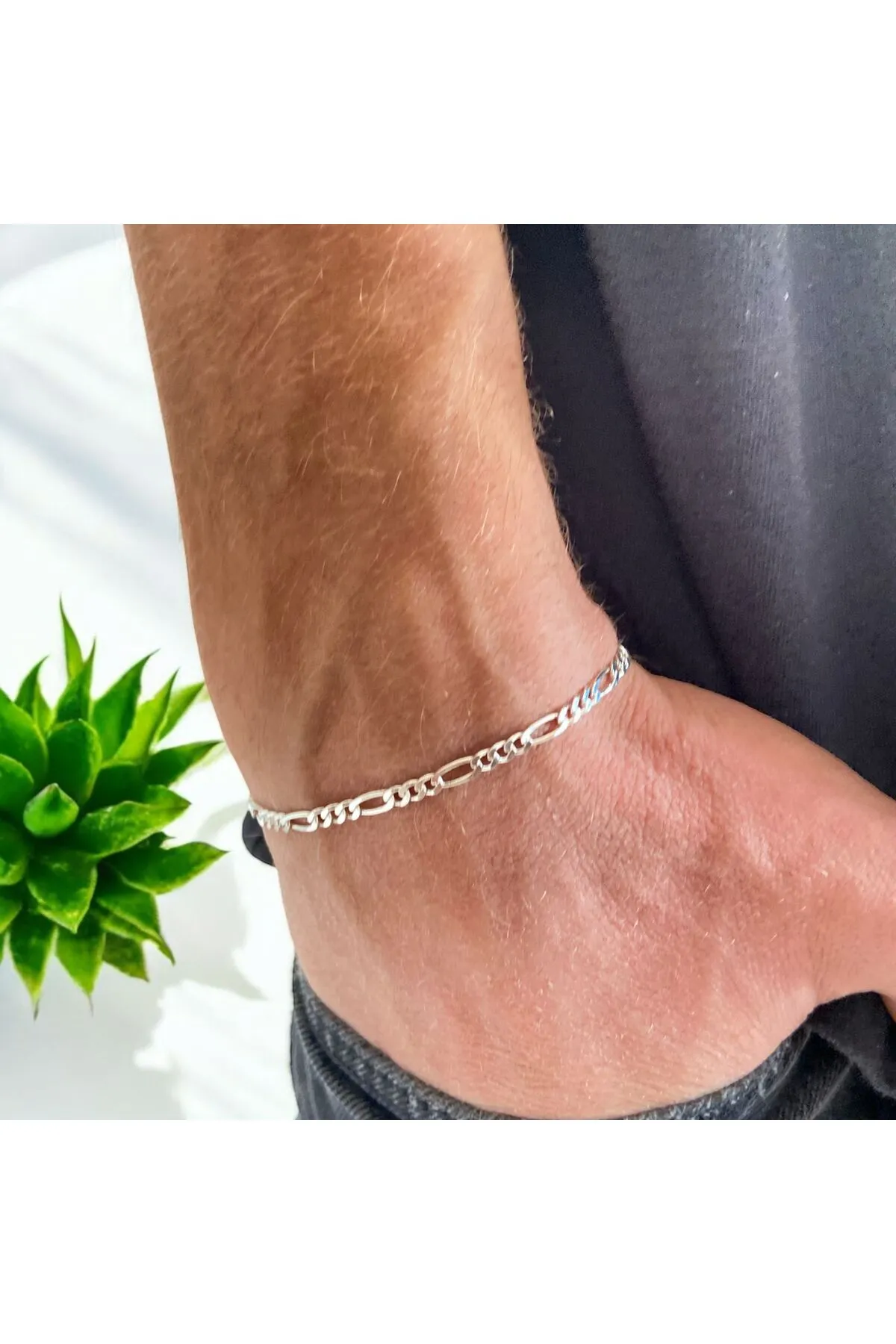 ZEY GÜMÜŞ 2 Mm Figaro Zincir Bileklik 925 Ayar Gümüş görsel 2