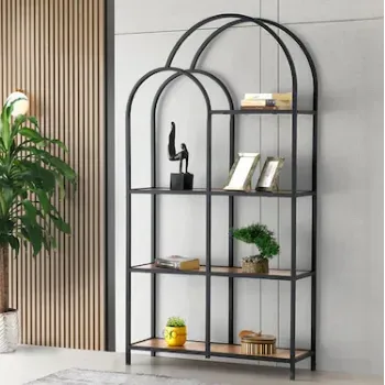 Sivas Gözde Mobilya Mega Çift Kubbeli Dekoratif Ferforje Kitaplık 93x30x178