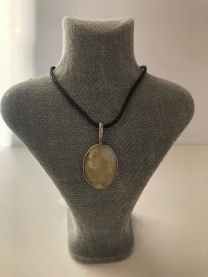 Opal Silver 925 Ayar El Yapımı Phrinayt Taşı Gümüş Kolye
