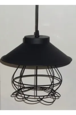 Tekay Aydınlatma Siyah Tel Kafes Metal Pastane Ofis Büro Metal Modern Avize Aydınlatma Sarkı