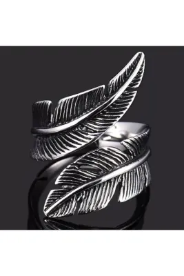 Eyelashes Silver 925 Ayar Gümüş Ayarlanabilir Vintage Tüy Yüzük