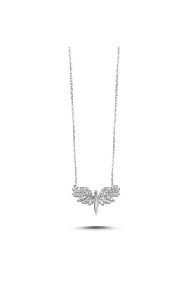 Eyelashes Silver 925 Ayar Gümüş Melek Zirkon Taşlı Kolye