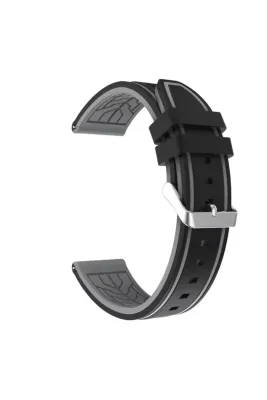 MarkaCase Samsung Gear S3 için Silikon Kordon 22MM - Siyah/Gri