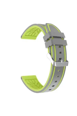 MarkaCase Huawei Watch Gt 2 46mm Için Silikon Kordon (22MM) - Gri/Sarı