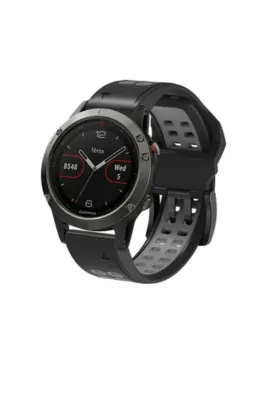 MarkaCase Garmin Instinct Solar Için Quick Fit Özellikli (22mm) Çift Sıralı Silikon Saat Kordonu