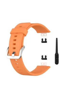 MarkaCase Huawei Watch Fit Elegant Için Silikon Kordon Turuncu