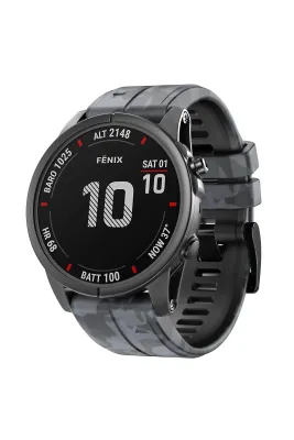 MarkaCase Garmin Fenix  5 -5 plus Pro (22MM) Kamuflaj Silikon Saat Kordonu - Gri Kamuflaj
