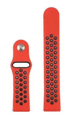 MarkaCase Fossil Watch Gen 6 Için Uyumlu Delikli Spor Kordon Kırmızı Siyah