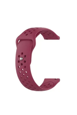 MarkaCase Fossil Watch Gen 6 Uyumlu Delikli Pimli Kordon Bordo