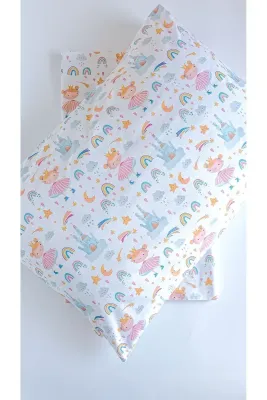 O&G Collection Prenses %100 Pamuklu (90X190 CM) Lastikli Çarşaf Ve Yastık Kılıfı Seti 2'li Set Bebek / Çocuk