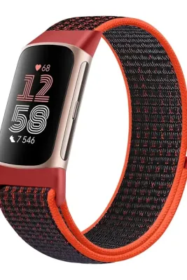 MarkaCase Fitbit Charge 6 İçin Dokuma Kordon - Neon Turuncu
