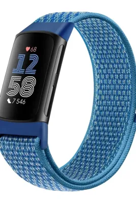 MarkaCase Fitbit Charge 6 İçin Dokuma Kordon - Mavi