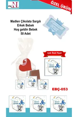 Madlen Çikolata Sargılı Kız Bebek Hoş geldin Bebek 100 Adet