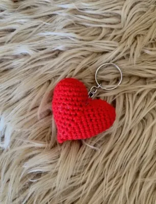 Amigurumi kalp anahtarlık kına nişan düğün hatırası