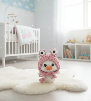 Amigurumi şapkalı minik ördek anahtarlık oyuncak beyaz pembe