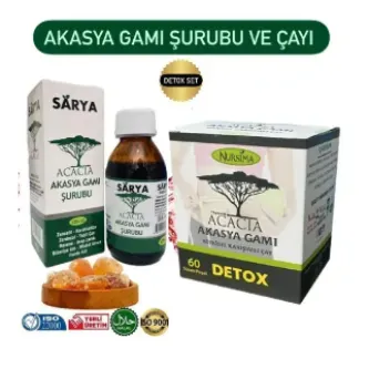 SARYA COSMETİC Acacia Akasya Gamı Şurubu ve Akasya Gamı Çayı Detox Seti