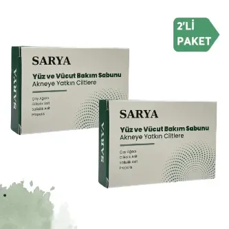 SARYA COSMETİC Sivilce ve akne sabunu Çay ağacı Glikolik asit Salisilik asit Propolis (2'Li Paket)