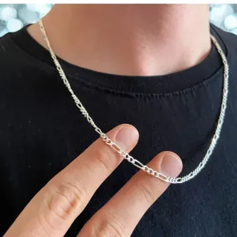 ZEY GÜMÜŞ 4 MM FİGARO ZİNCİR KOLYE 925 AYAR GÜMÜŞ