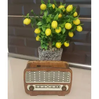 MYK HEDİYE VE SANAT ATÖLYESİ  Ahşap Dekoratif Radyo Kumbara