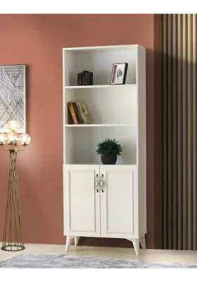 Sivas Gözde Mobilya Nehir Dolaplı 5 Raflı Kitaplık 70x32x185
