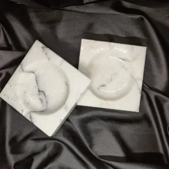 Pergamon Leylak Mermeri Gerçek Mermer Kalın Küllük Gerçek Mermer Tek Adet
