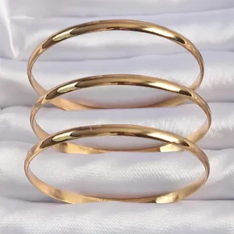 BUTİK AYVİTRİN 316L Çelik Gold Renk 3lü Ajda Bilezik Seti