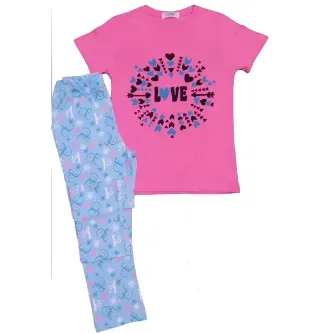 VİTRİN24 Newteam Desenli Kız Çocuk Pijama Takımı