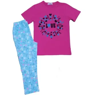 VİTRİN24 Newteam Desenli Kız Çocuk Pijama Takımı